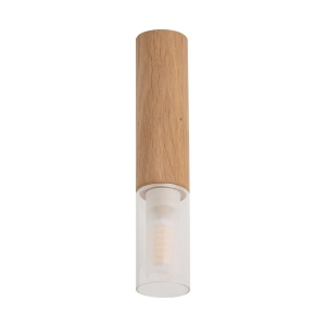 Zuma Line Madera Spot tuba – lampa sufitowa - kolor drewniany drewno/tkanina, G9 IP20 - 3210103