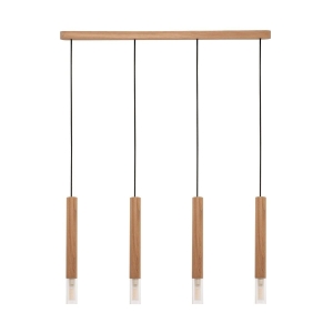 Zuma Line Madera Lampa wisząca kolor drewniany drewno/tkanina, 4*G9 IP20 - 8620403