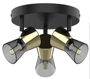 Zuma Line Cento Lampa sufitowa kolor czarny mat/złoty metal/szkło, 3*G9 IP20 - CK220532-3BG