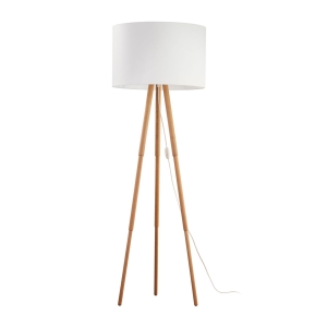 Lampa podłogowa TOKYO kolor czarny / jasne drewno na E27 - 5287 TK Lighting
