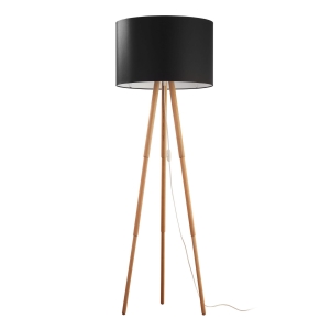Lampa podłogowa TOKYO kolor czarny / jasne drewno na E27 - 5298 TK Lighting