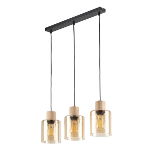 Lampa wisząca ORSON kolor czarny / jasne drewno na E27 - 4568 TK Lighting