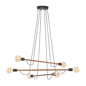 Lampa wisząca HELIX kolor czarny / orzech na E27 - 4950 TK Lighting