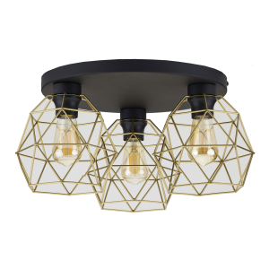 Klosz klatka Lampa sufitowa GALAXY kolor czarny / złoty na E27 - 3458 TK Lighting