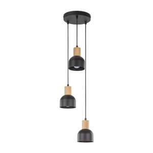 Lampa wisząca CAIRO kolor czarny / jasne drewno na E27 - 4895 TK Lighting