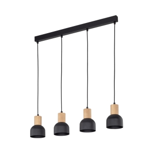 Lampa wisząca CAIRO kolor czarny / jasne drewno na E27 - 4896 TK Lighting