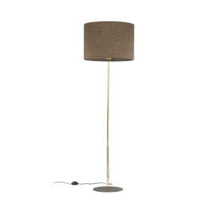 Lampa stojąca z abażurem Lampa podłogowa UMBERTO kolor złoty / czarny na E27 - 16031 TK Lighting