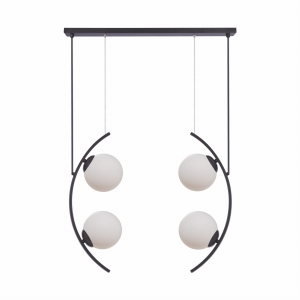 Zuma Line Helix Lampa wisząca kolor czarny/białe szkło metal/szkło, 4*E14 IP20 - 5016
