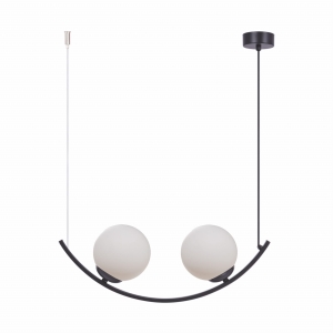 Zuma Line Wave Lampa wisząca kolor czarny/białe szkło metal/szkło, 2*E14 IP20 - 5012