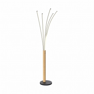 ML4767-3BMD VELDEN LAMPA PODŁOGOWA CZARNA-DREWNO/BLACK-WOOD Zuma Line