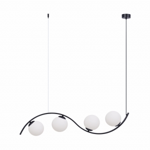 Zuma Line Wave Lampa wisząca kolor czarny/białe szkło metal/szkło, 4*E14 IP20 - 5014