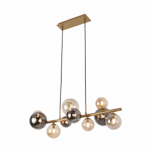 Zuma Line Villa Lampa wisząca kolor złoty/szary, bursztynowy metal/szkło, 10*G9 IP20 - MD5918-10-EGN