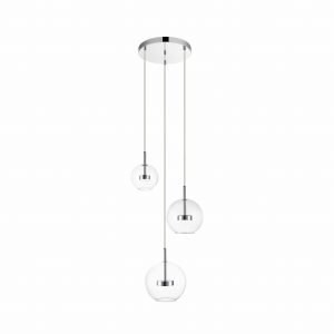 Zuma Line ENCELADUS Lampa wisząca kolor chrom/przezroczysty metal/szkło, 3*LED 1500Lm 3000K IP20 - P0428-03L-F4AC