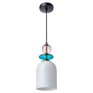 Lampa wisząca Tropea 1xE27 biała, średnia LP-2004/1P M WH Light Prestige