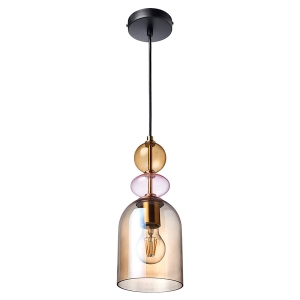 Lampa wisząca Tropea 1xE27 bursztynowa, średnia LP-2004/1P M AM Light Prestige