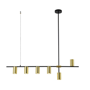 Lampa wisząca ARIZONA 6 czarna/złota LP-074/6PL BK/GD Light Prestige