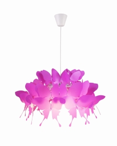 Lampa wisząca Farfalla 1 ciemny róż motyle 50cm LP-3439/1P Light Prestige