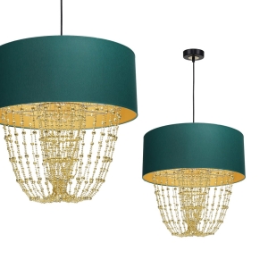 Milagro Lampa wisząca ALMERIA GREEN/GOLD 1xE27 MLP6452