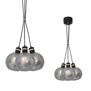 Milagro Lampa wisząca OMEGA BLACK/GOLD 3xE27 MLP6532