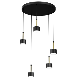 Milagro Lampa wisząca ARENA BLACK/GOLD 5xGX53 MLP7763