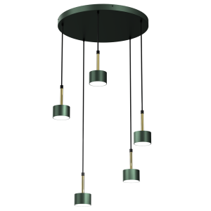 Milagro Lampa wisząca ARENA GREEN/GOLD 5xGX53 MLP7769