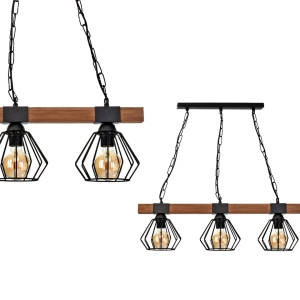 Milagro Lampa wisząca ULF BLACK/WOOD 3xE27 MLP6193