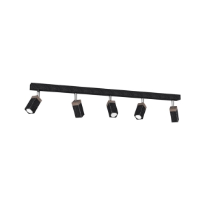 Milagro Lampa sufitowa SOLO SAWN BLACK / PATINATED WOOD 5x mini GU10 MLP7474