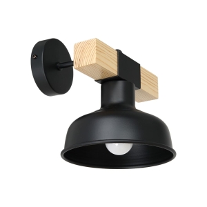 Milagro Kinkiet FARO BLACK/NATURAL WOOD 1xE27 60W MLP7455