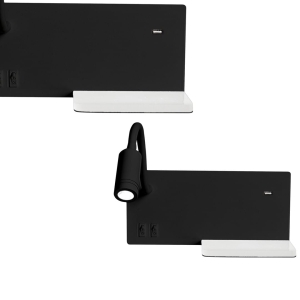 Milagro Lampa nocna z półką SHELF BLACK LED 4W+5W+2W ML6344