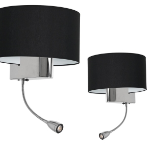 Milagro Kinkiet CASINO BLACK/CHROME 1xE27 + 1W LED ML6378