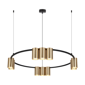 Milagro Lampa wisząca (koło) GENESIS BLACK GOLD 10xGU10 ML0375