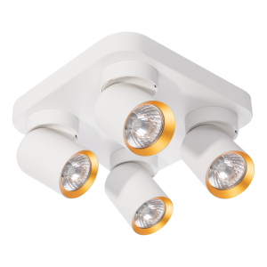 Milagro Lampa Sufitowa Andy 4xGU10 Kwadrat Biały + Złoty ML9940