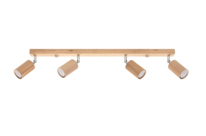 Lampa sufitowa BERG 4 naturalne drewno GU10 4x40W IP20 SL.1042 SOLLUX