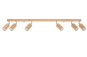 Lampa sufitowa BERG 6 naturalne drewno GU10 6x40W IP20 SL.1043 SOLLUX