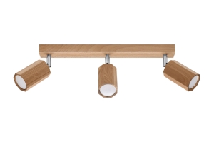 Lampa sufitowa ZEKE 3 dąb GU10 3x40W IP20 SL.1030 SOLLUX