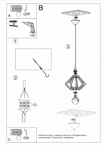 Lampa wisząca POMPELMO naturalne drewno E27 1x60W IP20 SL.0393 SOLLUX