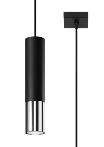 Lampa wisząca LOOPEZ 1 czarny/chrom SL.0940 SOLLUX