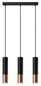 Lampa wisząca LOOPEZ 3L czarny/miedź SL.0948 SOLLUX