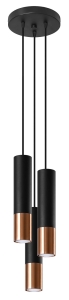 Lampa wisząca LOOPEZ 3P czarny/miedź SL.0949 SOLLUX