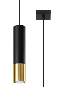 Lampa wisząca LOOPEZ 1 czarny/złoty SL.0952 SOLLUX