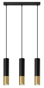 Lampa wisząca LOOPEZ 3L czarny/złoty SL.0954 SOLLUX