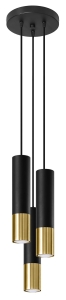 Lampa wisząca LOOPEZ 3P czarny/złoty SL.0955 SOLLUX
