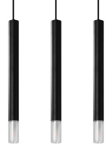 Lampa wisząca WEZYR 3 czarna G9 3x40W IP20 SL.0962 SOLLUX
