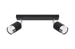 Lampa sufitowa NERO 2 czarny/chrom GU10 2x40W IP20 SL.1065 SOLLUX