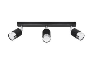 Lampa sufitowa NERO 3 czarny/chrom GU10 3x40W IP20 SL.1066 SOLLUX