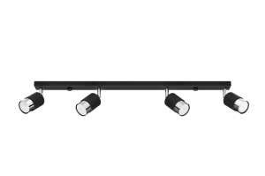 Lampa sufitowa NERO 4 czarny/chrom GU10 4x40W IP20 SL.1067 SOLLUX