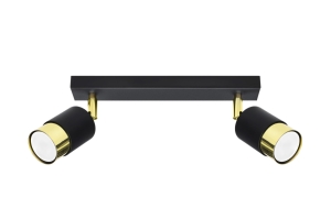 Lampa sufitowa NERO 2 czarny/złoty GU10 2x40W IP20 SL.1070 SOLLUX