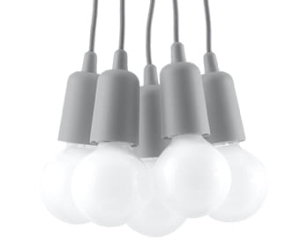 Lampa wisząca DIEGO 5 szara SL.0577 SOLLUX