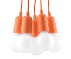 Lampa wisząca DIEGO 5 pomarańczowy  SL.0586 SOLLUX