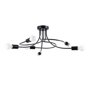 Żyrandol LEVAR 6 czarny E27 6x15W SL.1456 SOLLUX
